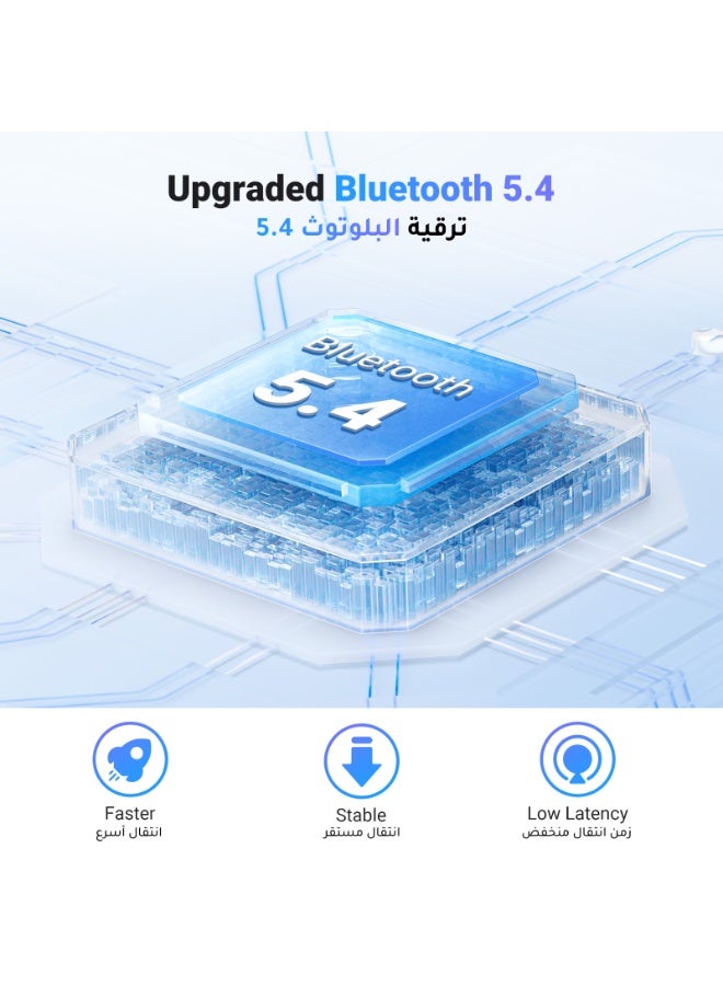 يو جرين محول صوت بلوتوث 6.0 مستقبل/مرسل، وضع RX/TX مزدوج مع زمن استجابة منخفض، دونجل بلوتوث منفذ 3.5mm للهاتف والتلفاز والكمبيوتر وسماعات الأذن ومكبرات الصوت للسيارة والطائرة والسفر - Image 2